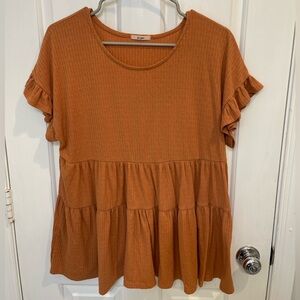 Francesca’s Mi Ami Ruffled Short Sleeve Top